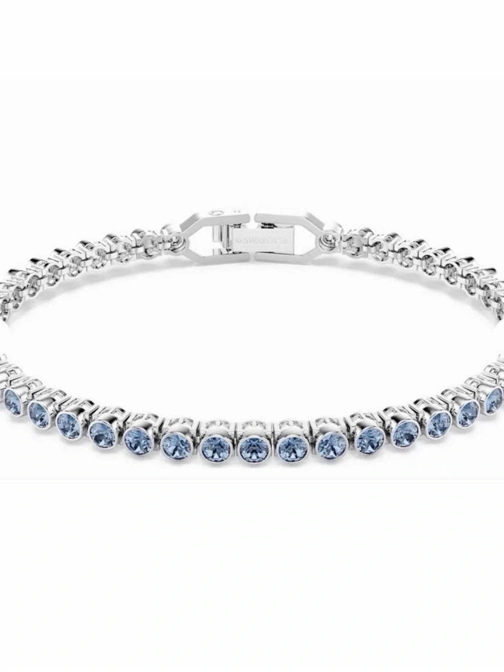 Swarovski Silver Bracelet with Light Blue Crystals
